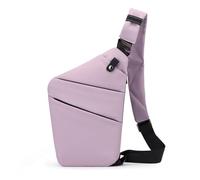 FANDARE Segmentado Bolsos cruzados Mujer Hombre Deporte Función bandolera Derecho Hombro Bolso Sling Crossbody Bag Hombre Bolsa pecho organizado Morado claro
