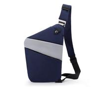 FANDARE Segmentado Bolsos Cruzados Mujer Hombre Deporte Función Bandolera Derecho Hombro Bolso Sling Crossbody Bag Hombre Bolsa Pecho organizado Azul Gris