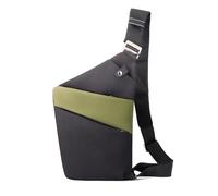 FANDARE Segmentado Bolsos cruzados Mujer Hombre Deporte Función bandolera Derecho Hombro Bolso Sling Crossbody Bag Hombre Bolsa pecho organizado Negro Verde