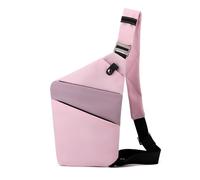 FANDARE Segmentado Bolsos Cruzados Mujer Hombre Deporte Función Bandolera Derecho Hombro Bolso Sling Crossbody Bag Hombre Bolsa Pecho organizado Rosa Morado