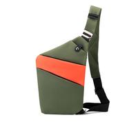 FANDARE Segmentado Bolsos cruzados Mujer Hombre Deporte Función bandolera Derecho Hombro Bolso Sling Crossbody Bag Hombre Bolsa pecho organizado Verde Naranja