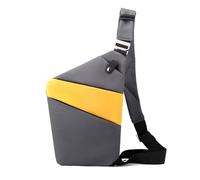 FANDARE Segmentado Bolsos Cruzados Mujer Hombre Deporte Función Bandolera Derecho Hombro Bolso Sling Crossbody Bag Hombre Bolsa Pecho organizado Gris Amarillo