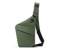 FANDARE Segmentado Bolsos Cruzados Mujer Hombre Deporte Función Bandolera Derecho Hombro Bolso Sling Crossbody Bag Hombre Bolsa Pecho organizado Verde Militar