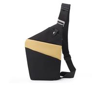 FANDARE Segmentado Bolsos cruzados Mujer Hombre Deporte Función bandolera Derecho Hombro Bolso Sling Crossbody Bag Hombre Bolsa pecho organizado Negro Caqui
