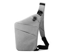 FANDARE Segmentado Bolsos cruzados Mujer Hombre Deporte Función bandolera Derecho Hombro Bolso Sling Crossbody Bag Hombre Bolsa pecho organizado Gris claro