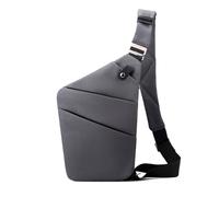 FANDARE Segmentado Bolsos cruzados Mujer Hombre Deporte Función bandolera Derecho Hombro Bolso Sling Crossbody Bag Hombre Bolsa pecho organizado Gris oscuro