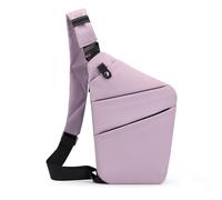 FANDARE Segmentado Bolsos Cruzados Mujer Hombre Deporte Función Bandolera Izquierdo Hombro Bolso Sling Crossbody Bag Hombre Bolsa Pecho organizado Morado Claro