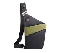 FANDARE Segmentado Bolsos Cruzados Mujer Hombre Deporte Función Bandolera Izquierdo Hombro Bolso Sling Crossbody Bag Hombre Bolsa Pecho organizado Negro Verde