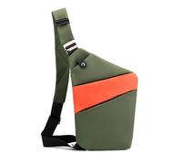 FANDARE Segmentado Bolsos cruzados Mujer Hombre Deporte Función bandolera Izquierdo Hombro Bolso Sling Crossbody Bag Hombre Bolsa pecho organizado Verde Naranja