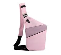 FANDARE Segmentado Bolsos Cruzados Mujer Hombre Deporte Función Bandolera Izquierdo Hombro Bolso Sling Crossbody Bag Hombre Bolsa Pecho organizado Rosa Morado