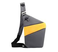 FANDARE Segmentado Bolsos Cruzados Mujer Hombre Deporte Función Bandolera Izquierdo Hombro Bolso Sling Crossbody Bag Hombre Bolsa Pecho organizado Gris Amarillo