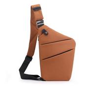 FANDARE Segmentado Bolsos Cruzados Mujer Hombre Deporte Función Bandolera Izquierdo Hombro Bolso Sling Crossbody Bag Hombre Bolsa Pecho organizado Rojo Marrón