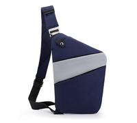 FANDARE Segmentado Bolsos Cruzados Mujer Hombre Deporte Función Bandolera Izquierdo Hombro Bolso Sling Crossbody Bag Hombre Bolsa Pecho organizado Azul Gris