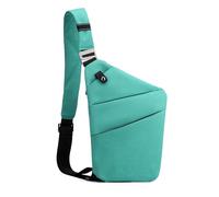 FANDARE Segmentado Bolsos cruzados Mujer Hombre Deporte Función bandolera Izquierdo Hombro Bolso Sling Crossbody Bag Hombre Bolsa pecho organizado Verde