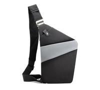 FANDARE Segmentado Bolsos Cruzados Mujer Hombre Deporte Función Bandolera Izquierdo Hombro Bolso Sling Crossbody Bag Hombre Bolsa Pecho organizado Negro Gris