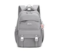 FANDARE Simple Mochilas Tipo Casual Mochilas de Uso Diario Estudiante Juvenil De Las Calles a los senderos Mochila Escolar Adolescentes Marcha Mujeres Hombre Bolsas Escolares Gris Claro