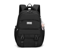 FANDARE Simple Mochilas Tipo Casual Mochilas de Uso Diario Estudiante Juvenil De Las Calles a los senderos Mochila Escolar Adolescentes Marcha Mujeres Hombre Bolsas Escolares Negro