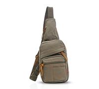 FANDARE Sling Bag Bandolera Escuela Viajes Messenger Chest Bag Mochilas Través Bolsa de Pecho Hombres Mujeres Lona Mochila Ocio, ejército Verde, Large, Mochila de Ocio