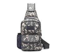FANDARE Táctical Bolso Hombro Bolsa de Pecho Militar Bandoleras Cruzada con USB Bandolera Bolsos Bandolera para Hombres Mujer Escolar Senderismo Viaje Sling Crossbody Bag Gris Camo