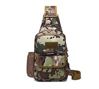 FANDARE Táctical Bolso Hombro Bolsa de Pecho Militar Bandoleras Cruzada con USB Bandolera Bolsos Bandolera para Hombres Mujer Escolar Senderismo Viaje Sling Crossbody Bag Verde Camo