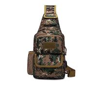 FANDARE Táctical Bolso Hombro Bolsa de Pecho Militar Bandoleras Cruzada con USB Bandolera Bolsos Bandolera para Hombres Mujer Escolar Senderismo Viaje Sling Crossbody Bag Verde marrón