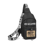 FANDARE Ultraligero Bolsa de Pecho Bolsos Cruzados Bandoleras Mochilas Sling Bag para Hombre Mujer Viaje Ciclismo Deportiva Hiking Camping Corriendo Sling Daypacks Bolsos Cruzada Negro