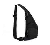FANDARE Ultraligero Bolsa de Pecho Bolsos Cruzados Bolso Hombro Mujer Riñoneras Bolsa Cruzada Bolsos Bandolera Hombres para Ciclismo Escolar Viaje Senderismo Sling Crossbody Bag Negro