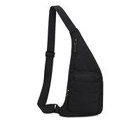 FANDARE Ultraligero Bolsa de Pecho Bolsos Cruzados Bolso Hombro Mujer Riñoneras Bolsa Cruzada Bolsos Bandolera Hombres para Ciclismo Escolar Viaje Senderismo Sling Crossbody Bag Negro B