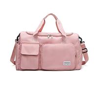 FANDARE Ultraligero Bolsa de Viaje Bolsa Deportivas de Gimnasio Bolsas de Viaje Mujer Hombre Bolsa de Fin de Semana Gran Capacidad Bolso Senderismo con Zapato Compartimento Rosado