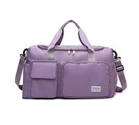 FANDARE Ultraligero Bolsa de Viaje Bolsa Deportivas de Gimnasio Bolsas de Viaje Mujer Hombre Bolsa de Fin de Semana Gran Capacidad Bolso Senderismo con Zapato Compartimento Púrpura Claro