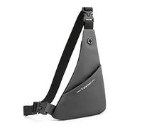 FANDARE Ultraligero Bolso Pecho Hombre Bolsos Cruzados Bolso de Pecho Hombre Bandoleras Cruzada Doble Cara Sling Crossbody Bag para Viaje Deportes Ciclismo Montañismo Impermeable Mochila Gris