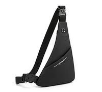 FANDARE Ultraligero Bolso Pecho Hombre Bolsos Cruzados Bolso de Pecho Hombre Bandoleras Cruzada Doble Cara Sling Crossbody Bag para Viaje Deportes Ciclismo Montañismo Impermeable Mochila Negro