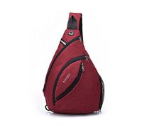FANDARE Ultraligero Bolso Pecho Hombre Mujer Bolsos Cruzados Bolso de Pecho Bandoleras Cruzada Sling Crossbody Bag para Viaje Deportes Ciclismo Montañismo pequeña Mochila Impermeable Nailon Rojo