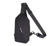 FANDARE Ultraligero Bolso Pecho Sling Crossbody Bag Hombre Mujer Bolsos Cruzados con USB Bandoleras Cruzada Mochilas Bolsas de automoción para Viaje Deportes Ciclismo Montañismo Negro