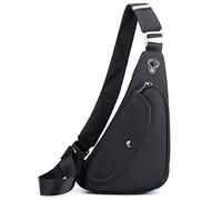 FANDARE Ultraligero Bolsos Cruzados Bandoleras Hombre Bolsa de Pecho Niño Sling Bag para Deportiva Viaje Ciclismo Hiking Camping Aptitud Casual Daypacks Negro