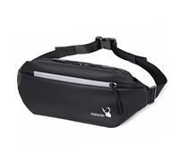 FANDARE Ultraligero Bolsos Cruzados Hombre Riñoneras Bandoleras Bolsa de Pecho Bandoleras Cruzada Impermeable PU Sling Bag para Colegio Viaje Ciclismo Hiking Camping Deportes Pequeña Mochila Negro