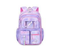 FANDARE Ultraligero Mochilas Infantiles Mochilas Escolares Mochilas Tipo Casual Niñas Mochilas Escolares para 1-3 Grado Estudiante Viaje Salida de Primavera Daypacks con Colgante de Felpa Violeta A