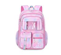 FANDARE Ultraligero Mochilas Infantiles Mochilas Escolares Mochilas Tipo Casual Niñas Mochilas Escolares para 4-9 Grado Estudiante Viaje Salida de Primavera Daypacks con Colgante de Felpa Rosado A