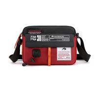 FANDARE Unisex Bolso Movil Mujer Bandolera Hombre Hombro Bolsos Cruzados teléfono con Correa Ancha Ajustable Movil Monederos Bolsa de Honda Crossbody Shoulder BagNegro Rojo