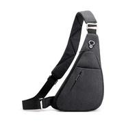 FANDARE Unisex Bolsos Cruzados con Bandas Reflectantes Deporte Función Bandolera para Mujer Bolso de Hombro Hombro Izquierdo Sling Crossbody Bag Hombre Bolsa Pecho organizado Negro A