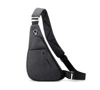FANDARE Unisex Bolsos Cruzados con Bandas Reflectantes Deporte Función Bandolera para Mujer Bolso de Hombro Hombro Derecha Sling Crossbody Bag Hombre Bolsa Pecho organizado Negro