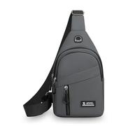 FANDARE Unisex Bolsos Cruzados Riñonera Bandolera Impermeable Multi-Bolsillo para móvil de 6,7'' para Viajes Diarios Hombres Mujeres Manos Libres Pequeñas Mochilas de Hombro diarias Gris B