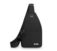 FANDARE Unisex Bolsos Cruzados Riñonera Bandolera Impermeable Multi-Bolsillo para móvil de 6,7'' para Viajes Diarios Hombres Mujeres Manos Libres Pequeñas Mochilas de Hombro diarias Negro D
