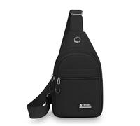 FANDARE Unisex Bolsos Cruzados Riñonera Bandolera Impermeable Multi-Bolsillo para móvil de 6,7'' para Viajes Diarios Hombres Mujeres Manos Libres Pequeñas Mochilas de Hombro diarias Negro C