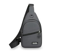 FANDARE Unisex Bolsos Cruzados Riñonera Bandolera Impermeable Multi-Bolsillo para móvil de 6,7'' para Viajes Diarios Hombres Mujeres Manos Libres Pequeñas Mochilas de Hombro diarias Gris A