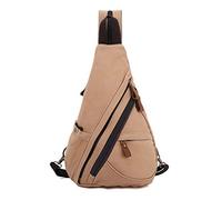 FANDARE Unisexo Bolsa de Pecho Bolsos de Hombre Mujer Mochilas Lona Bolsos Cruzados Sling Crossbody Bag Bolsa de Hombro Honda para Conmutar Viaje Deportiva Trabajo Escuela Daypack Marrón