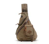 FANDARE Unisexo Bolsa de Pecho Hombres Bolso de Hombro Lona Bolso Messenger Sling Daypacks Bolso Bandolera para Deportes Gimnasio Viajes Excursiones Senderismo Acampada Verde