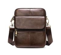 FANDARE Unisexo Bolso de Bandolera Cuero Bolsos de Hombro Bolso Cruzados para Hombre Bolsa de Mensajero Messenger Crossbody Bag Mujeres Bolsa de Hombro para Viaje Negocio Universidad Marron Oscuro