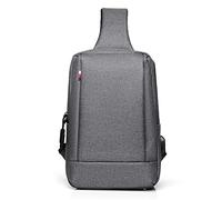 FANDARE Unisexo Bolso Pecho Bolsos de Hombre y Pecho con Puerto de Carga USB Sling Bag Mujer Bolsos Cruzados Bandoleras Cruzada Mochilas y Bolsas de Viaje Deportes Ciclismo Montañismo Gris Oscuro