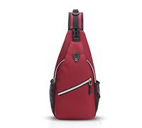 FANDARE Unisexo Bolso Pecho, Impermeable Bandoleras Cruzada, Mochilas Pequeñas para Ciclismo, Hombre/Mujer Senderismo, Viaje Rojo